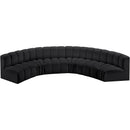 Meridian Arc Black Vegan Leather 6 pc Modular Sectional IMAGE 3