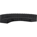 Meridian Arc Black Vegan Leather 6 pc Modular Sectional IMAGE 4