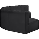 Meridian Arc Black Vegan Leather 6 pc Modular Sectional IMAGE 5