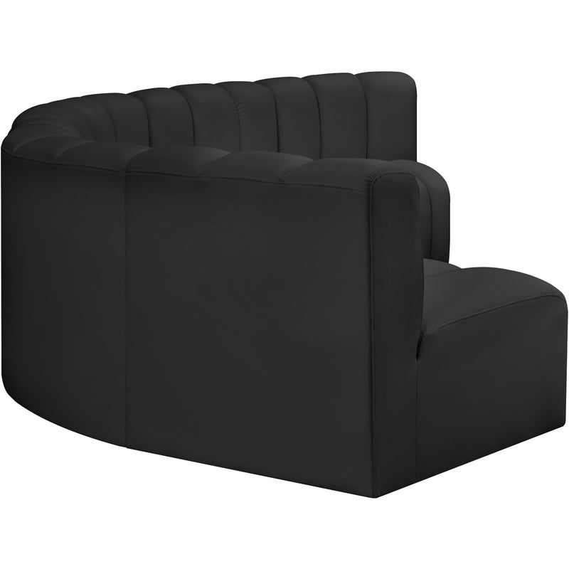 Meridian Arc Black Vegan Leather 6 pc Modular Sectional IMAGE 5