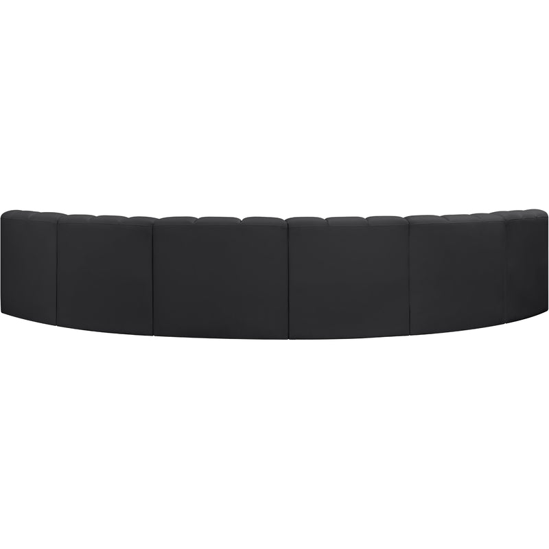 Meridian Arc Black Vegan Leather 6 pc Modular Sectional IMAGE 6