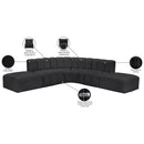 Meridian Arc Black Vegan Leather 6 pc Modular Sectional IMAGE 12