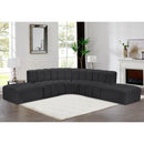 Meridian Arc Black Vegan Leather 6 pc Modular Sectional IMAGE 2