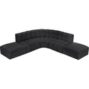 Meridian Arc Black Vegan Leather 6 pc Modular Sectional IMAGE 3