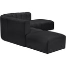 Meridian Arc Black Vegan Leather 6 pc Modular Sectional IMAGE 5