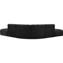 Meridian Arc Black Vegan Leather 6 pc Modular Sectional IMAGE 6