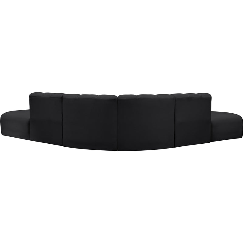 Meridian Arc Black Vegan Leather 6 pc Modular Sectional IMAGE 6