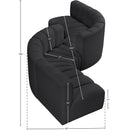 Meridian Arc Black Vegan Leather 6 pc Modular Sectional IMAGE 7