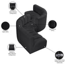 Meridian Arc Black Vegan Leather 6 pc Modular Sectional IMAGE 8