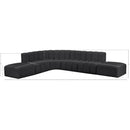 Meridian Arc Black Vegan Leather 7 pc Modular Sectional IMAGE 10