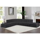Meridian Arc Black Vegan Leather 7 pc Modular Sectional IMAGE 2