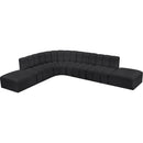 Meridian Arc Black Vegan Leather 7 pc Modular Sectional IMAGE 3