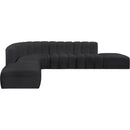 Meridian Arc Black Vegan Leather 7 pc Modular Sectional IMAGE 4