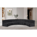 Meridian Arc Black Vegan Leather 7 pc Modular Sectional IMAGE 2