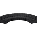 Meridian Arc Black Vegan Leather 7 pc Modular Sectional IMAGE 3