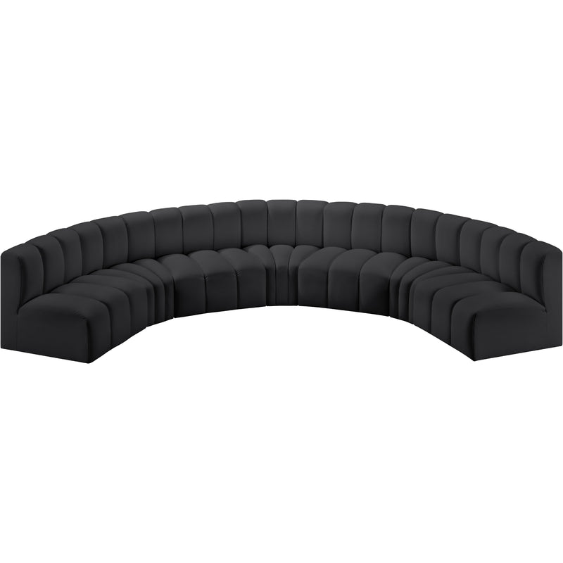 Meridian Arc Black Vegan Leather 7 pc Modular Sectional IMAGE 3