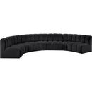 Meridian Arc Black Vegan Leather 7 pc Modular Sectional IMAGE 4