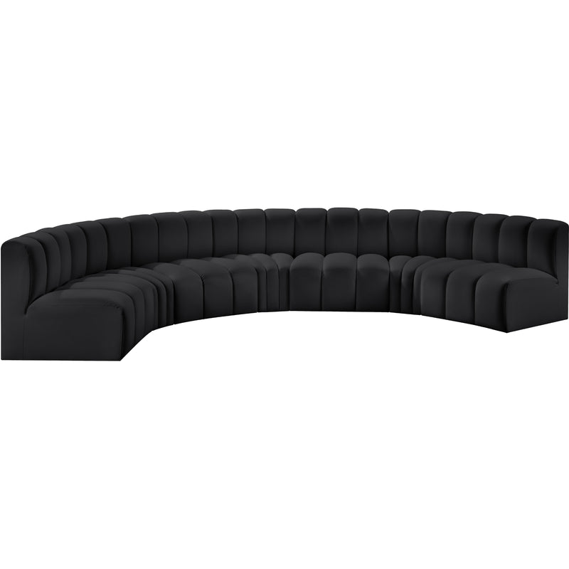 Meridian Arc Black Vegan Leather 7 pc Modular Sectional IMAGE 4