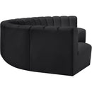 Meridian Arc Black Vegan Leather 7 pc Modular Sectional IMAGE 5
