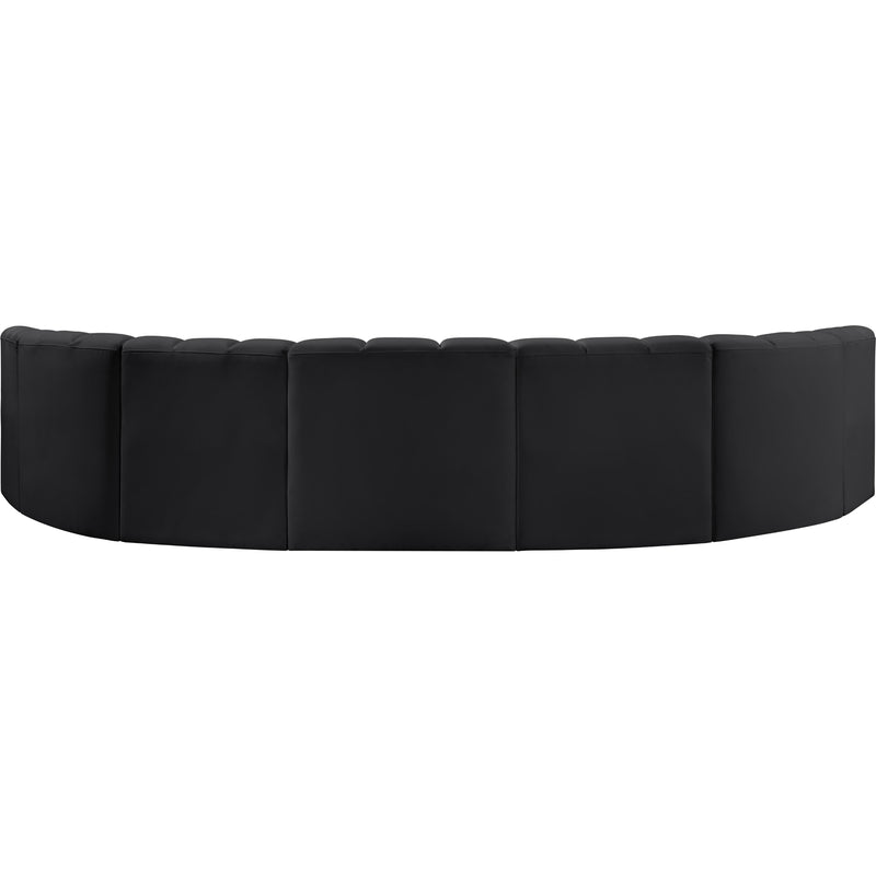 Meridian Arc Black Vegan Leather 7 pc Modular Sectional IMAGE 6