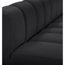 Meridian Arc Black Vegan Leather 7 pc Modular Sectional IMAGE 9