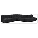 Meridian Arc Black Vegan Leather 7 pc Modular Sectional IMAGE 12