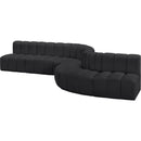 Meridian Arc Black Vegan Leather 7 pc Modular Sectional IMAGE 4