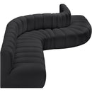Meridian Arc Black Vegan Leather 7 pc Modular Sectional IMAGE 6