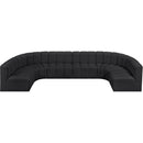 Meridian Arc Black Vegan Leather 8 pc Modular Sectional IMAGE 3
