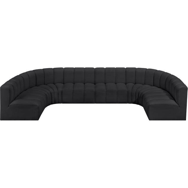 Meridian Arc Black Vegan Leather 8 pc Modular Sectional IMAGE 3