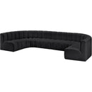 Meridian Arc Black Vegan Leather 8 pc Modular Sectional IMAGE 4