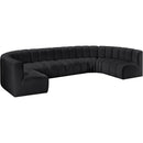 Meridian Arc Black Vegan Leather 8 pc Modular Sectional IMAGE 5
