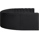 Meridian Arc Black Vegan Leather 8 pc Modular Sectional IMAGE 6