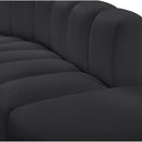 Meridian Arc Black Vegan Leather 8 pc Modular Sectional IMAGE 9