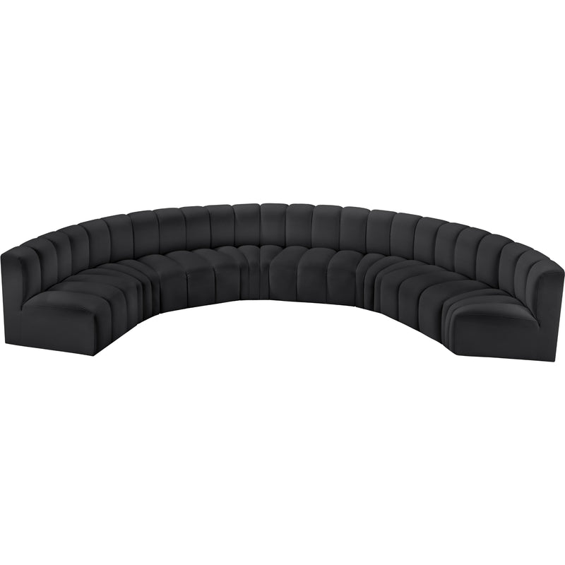 Meridian Arc Black Vegan Leather 8 pc Modular Sectional IMAGE 3