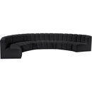 Meridian Arc Black Vegan Leather 8 pc Modular Sectional IMAGE 4