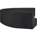 Meridian Arc Black Vegan Leather 8 pc Modular Sectional IMAGE 5