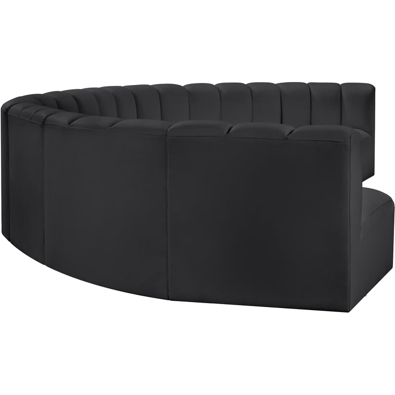 Meridian Arc Black Vegan Leather 8 pc Modular Sectional IMAGE 5