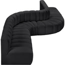 Meridian Arc Black Vegan Leather 8 pc Modular Sectional IMAGE 6