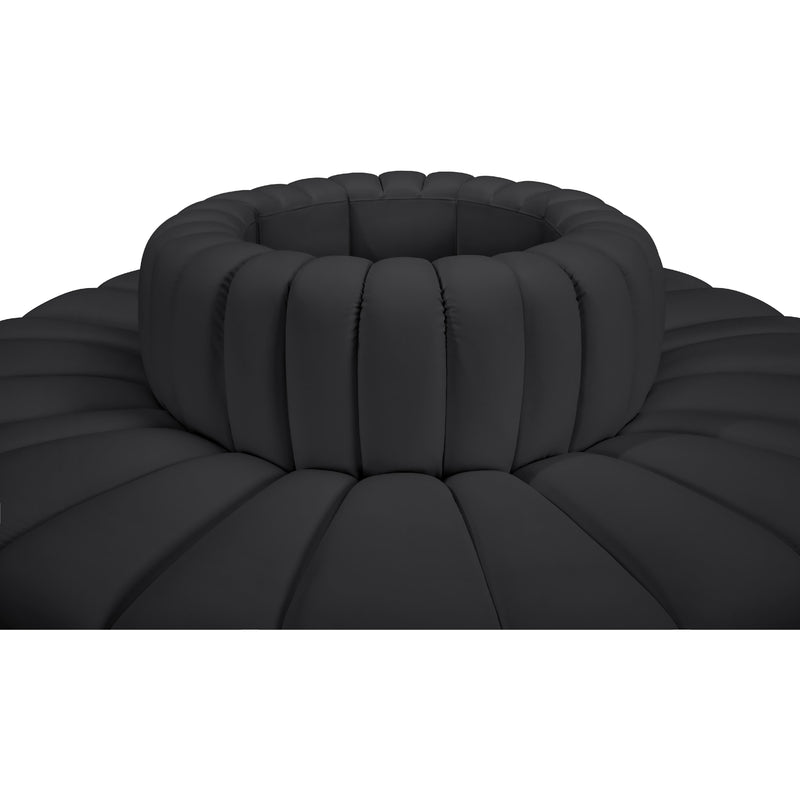 Meridian Arc Black Vegan Leather 8 pc Modular Sectional IMAGE 4