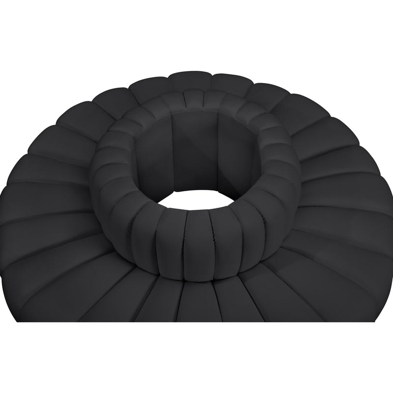 Meridian Arc Black Vegan Leather 8 pc Modular Sectional IMAGE 5