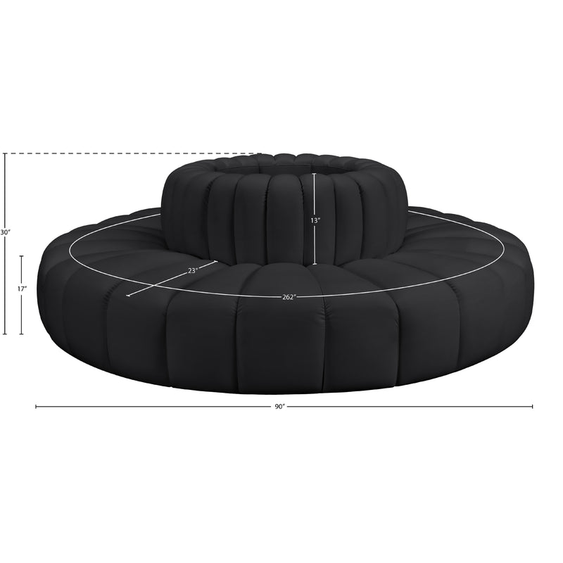 Meridian Arc Black Vegan Leather 8 pc Modular Sectional IMAGE 7