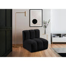 Meridian Arc Black Vegan Leather Straight Chair IMAGE 2