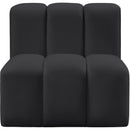 Meridian Arc Black Vegan Leather Straight Chair IMAGE 3