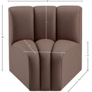 Meridian Arc Brown Vegan Leather Curved Corner IMAGE 10