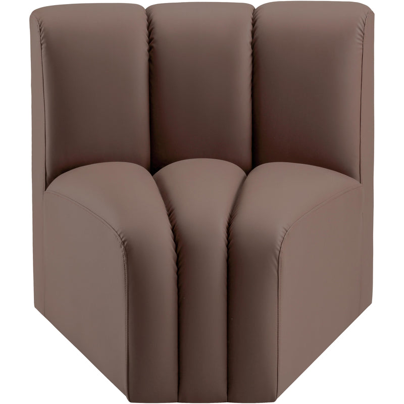 Meridian Arc Brown Vegan Leather Curved Corner IMAGE 3