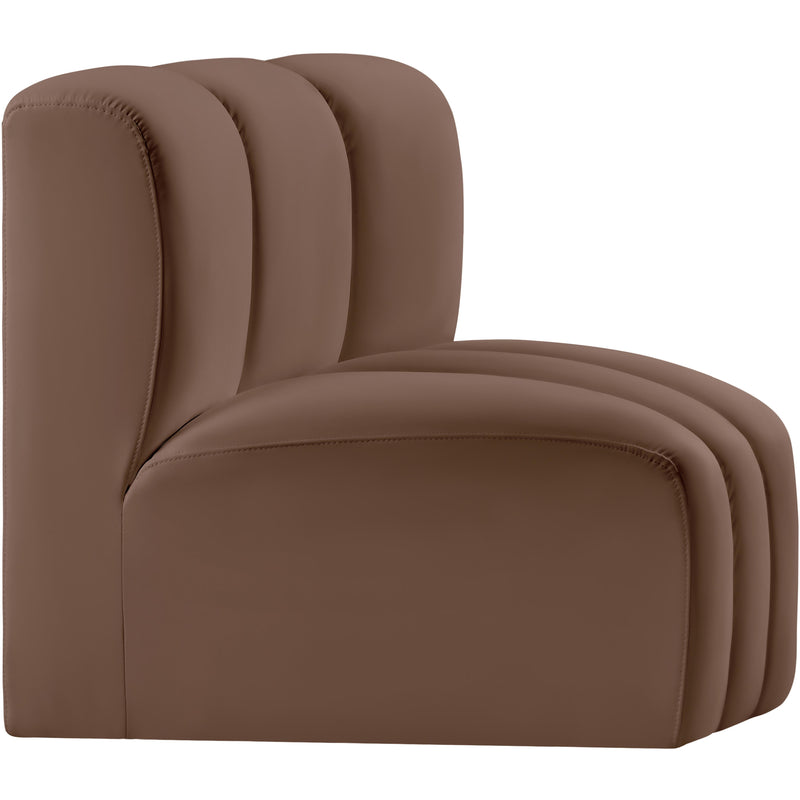 Meridian Arc Brown Vegan Leather Curved Corner IMAGE 4