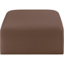 Meridian Arc Brown Vegan Leather Ottoman IMAGE 3