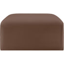 Meridian Arc Brown Vegan Leather Ottoman IMAGE 4