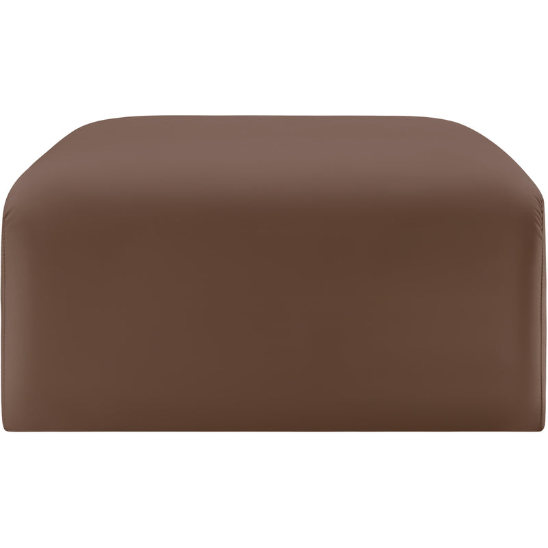 Meridian Arc Brown Vegan Leather Ottoman IMAGE 4